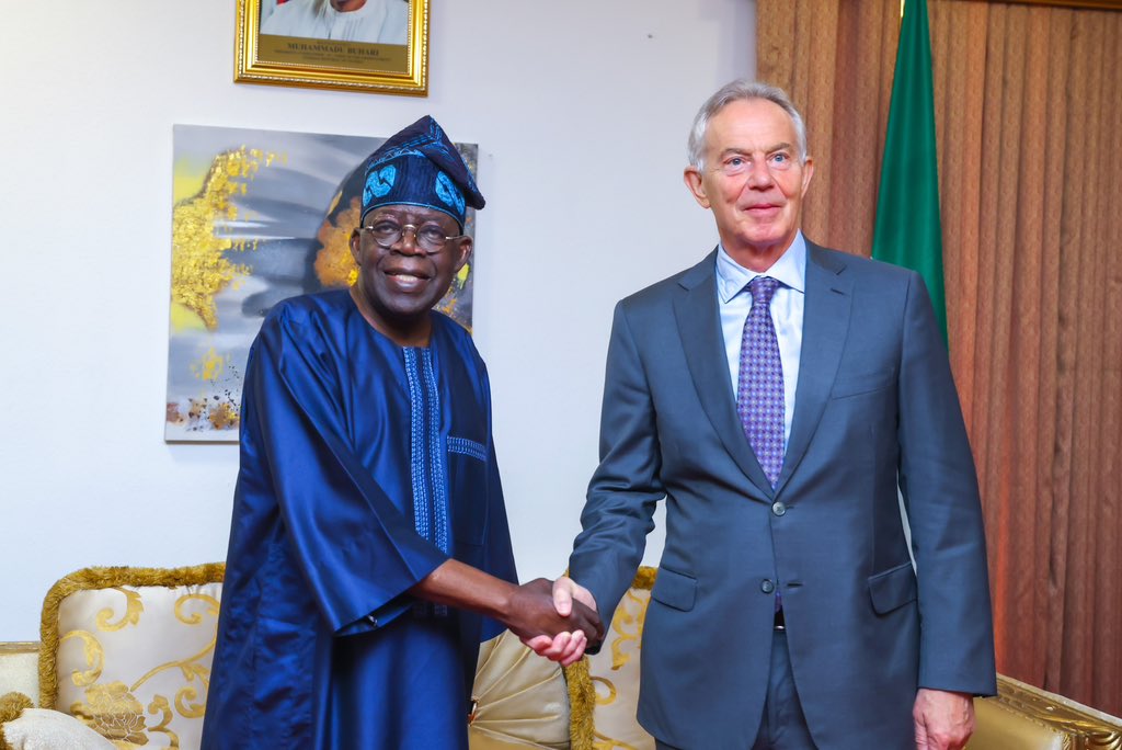 Former UK Prime Minister, Tony Blair Visits Nigerias’ President-Elect, Bola Tinubu