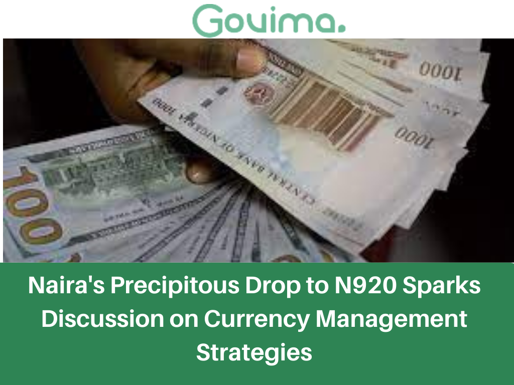 Naira’s Precipitous Drop To N920 Sparks Discussion On Currency Management Strategies