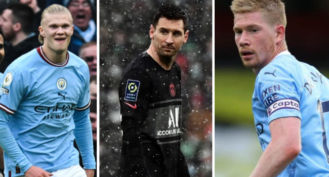 Haaland, Messi, Debruyne Nominated For UEFA Men’s Player Of The Year