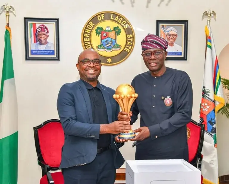 Governor Sanwo-Olu Receives AFCON Trophy In Lagos