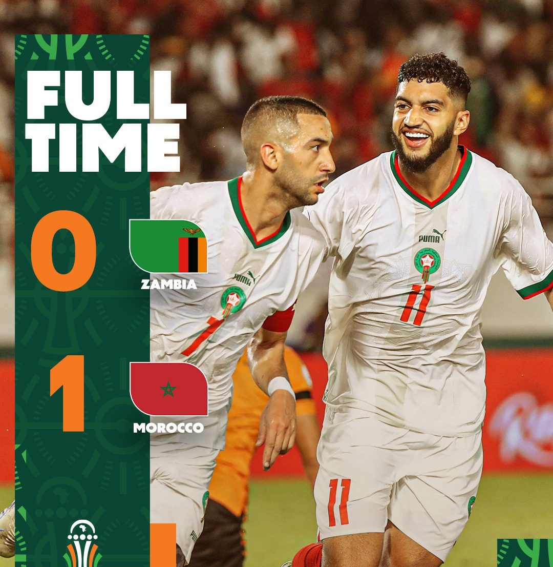 Morocco Defeated Zambia And Paved The Way For Host Nation, Cote d’Ivoire To Make The Knockout Phase Miraculously