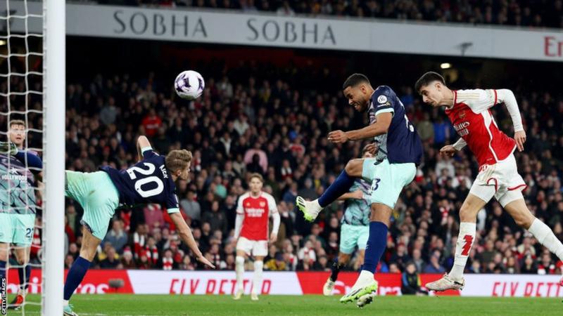 Arsenal Go Top Of The Premier League Table; Thanks To A Late Header From Kai Harvertz Who Saved Ramsdale From What Could Have Been A Costly Mistake