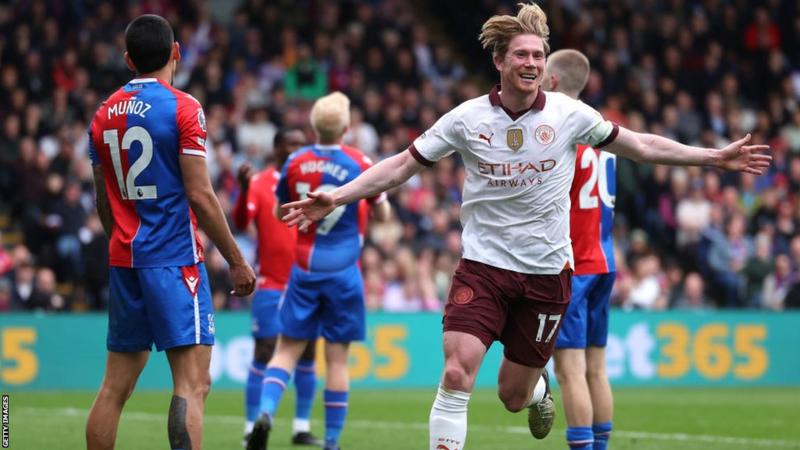 EPL: Kelvin De Bruyne Hits Milestone As Manchester City Shrug Off Crystal Palace To Win 4:2 At Selhurst Park