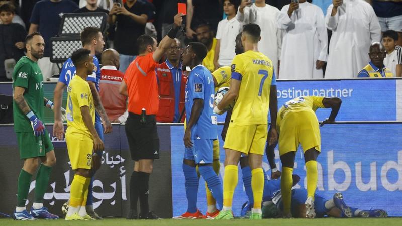Cristiano Ronaldo Sent Off In Saudi Cup Clash Between Al-Nassr and Al-Hilal