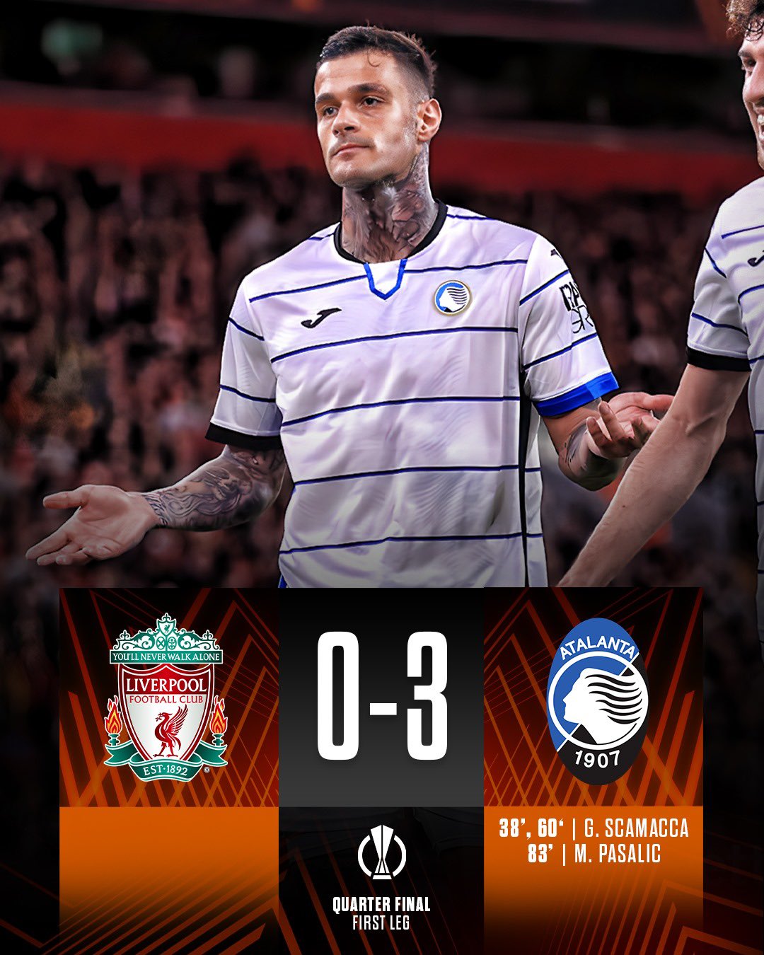 Europa League: Atalanta Turns Liverpool’s Red Litmus Blue With 3 Goals Anfield Hauling