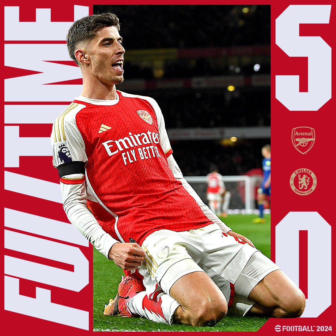 Premier League: Arsenal Gun Down Chelsea By 5 Goals To Nil; As Gunners Boost Their Title Ambition
