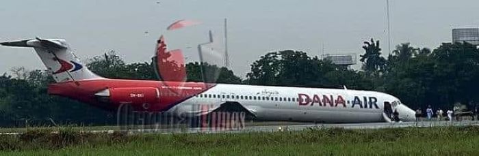 Updated: Dana Air Confirms Runway Incident At Lagos Airport,Says Aircraft Grounded