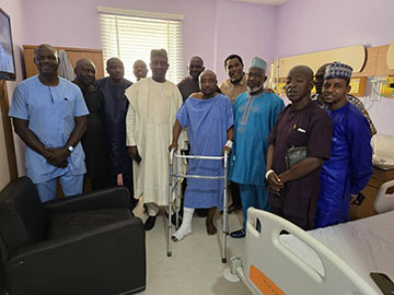 Nigerian Football Federation (NFF) Delegation Visits Tijani Babangida After Tragic Accident