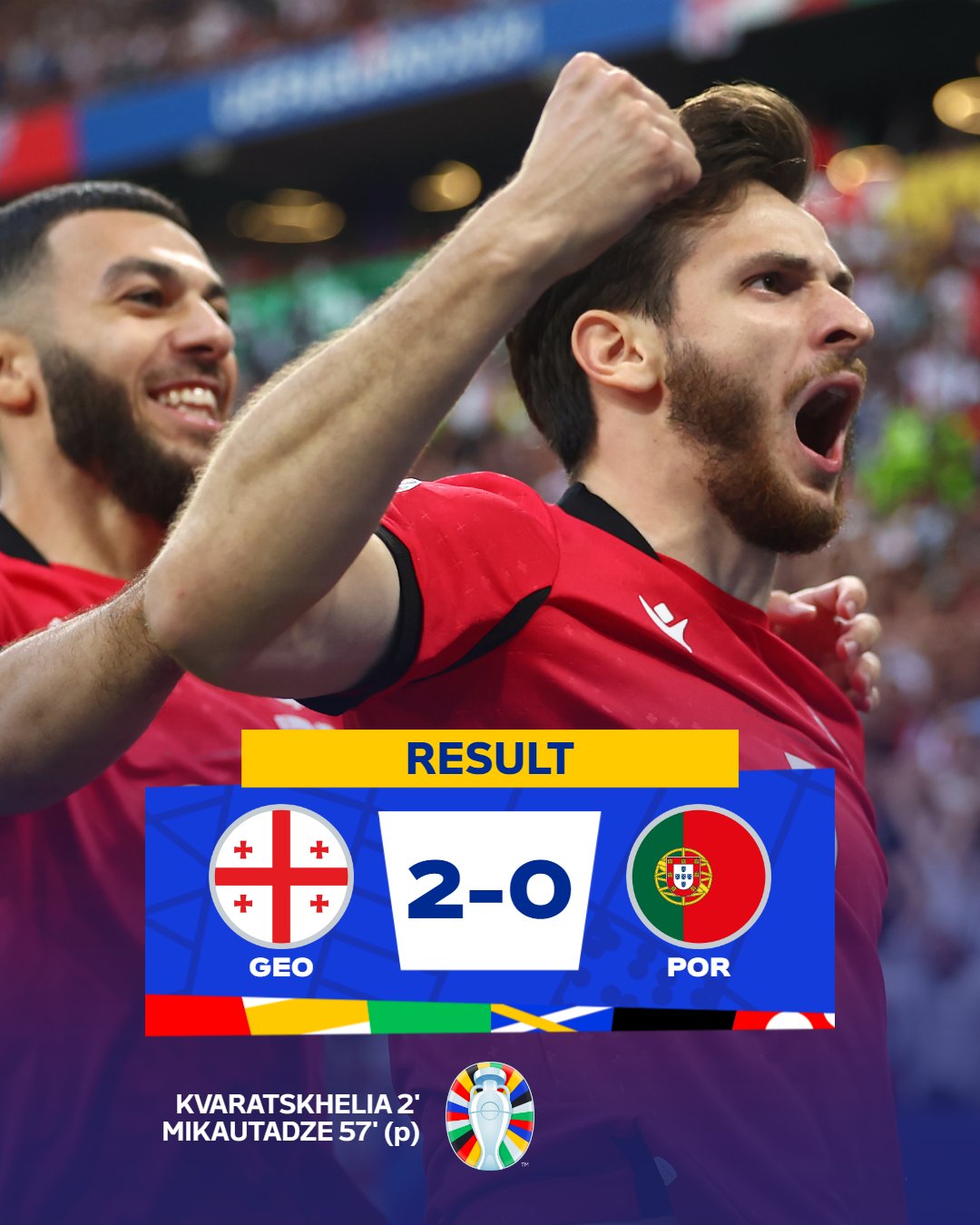 Debutants Georgia Stun Portugal to Advance To Round Of 16 At Euro 2024