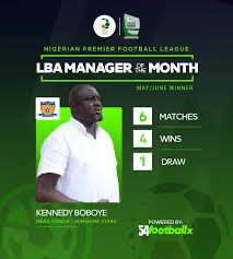 NPFL: Kennedy Boboye Wins May/June Coach Of The Month Award