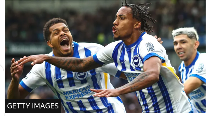 Joao Pedro’s Late Header Secures Dramatic Win For Brighton Against Manchester United