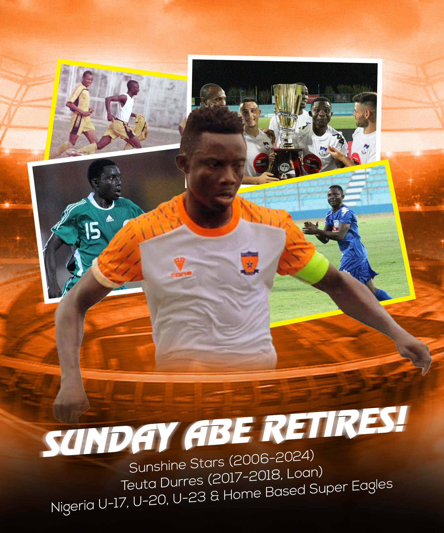 NPFL: Sunshine Stars Legend Sunday Abe Announces Retirement From Football