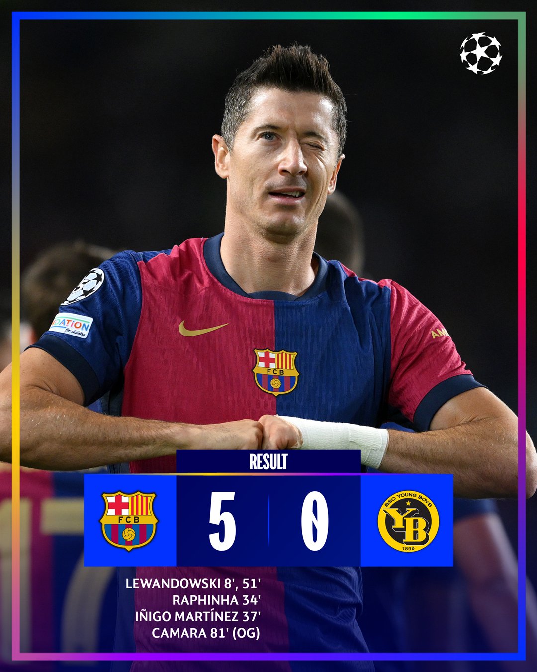 Lewandowski Brace Helps Barcelona Dominate Young Boys In Champions League