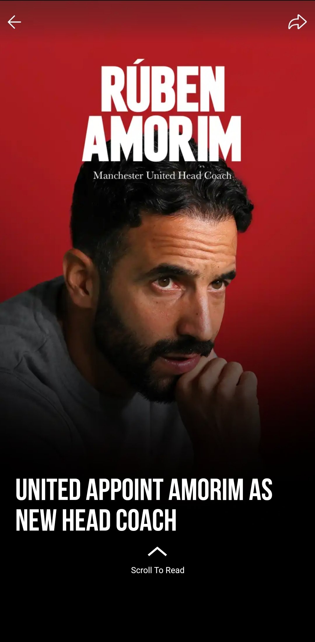 JUST-IN: Manchester United Appoint Ruben Amorim As New Head Coach