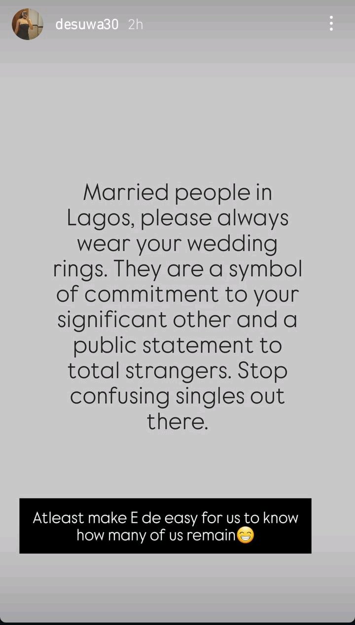 Sonia Ighalo Urges Married Couples In Lagos To Wear Wedding Rings