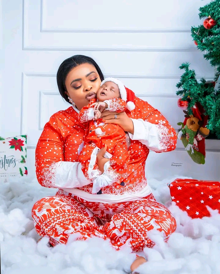 Dayo Amusa Celebrates First Christmas As A Mum, Shares Adorable Photos