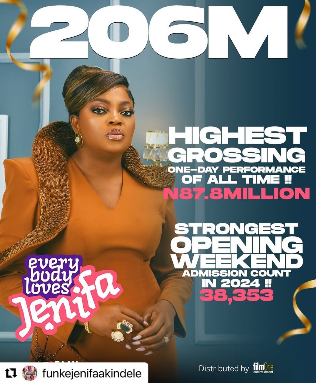 Funke Akindele Breaks Two Box Office Records with Everybody Loves Jenifa