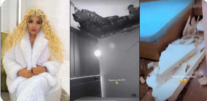 BBNaija Star Chichi Narrowly Escapes Injury After POP Falls On Bedside