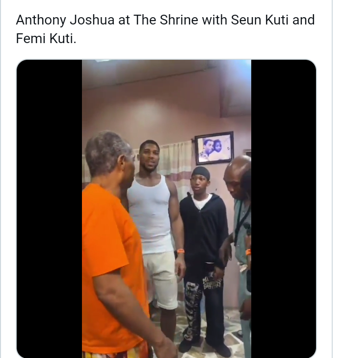 Boxing Champion Anthony Joshua Visits Afrika Shrine, Meets Femi, Seun Kuti