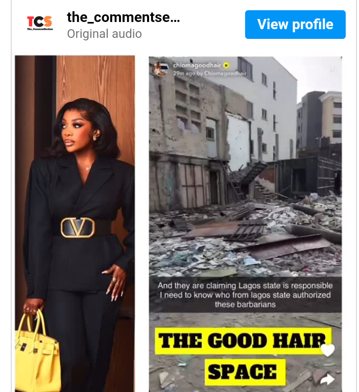 Chioma Goodhair Cries Out As Store Gets Demolished, Accuses Police Of Threats