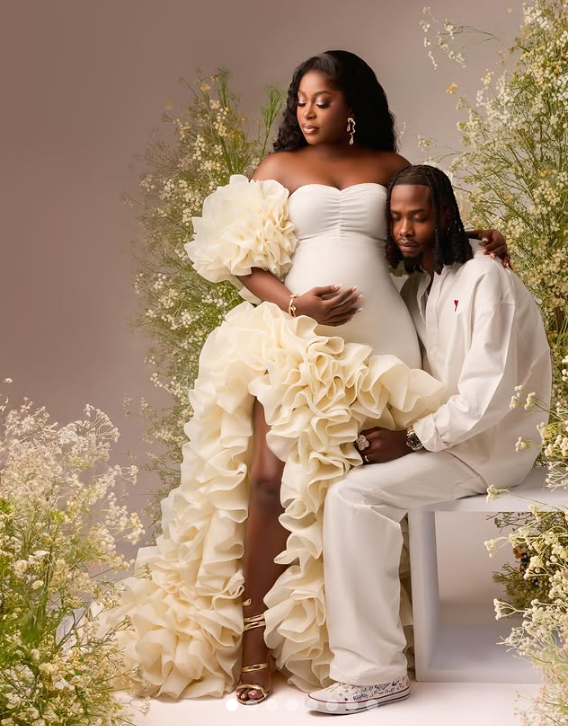 Tiwa Savage, Peller, Others Celebrate As Yhemo Lee And Beautiful Wife Thayour Welcome First Child