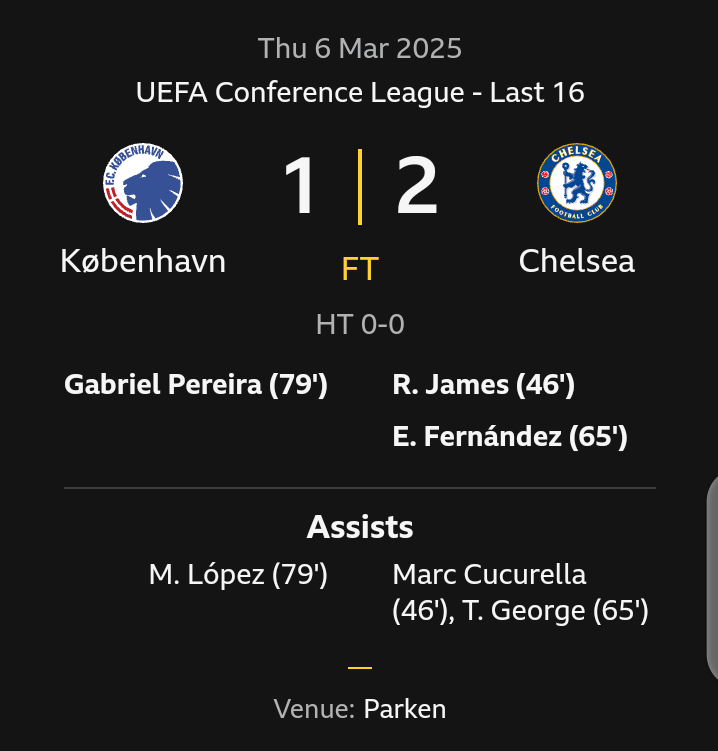 Conference League: Chelsea Edge Closer To Quarter-Finals With Victory Over Copenhagen