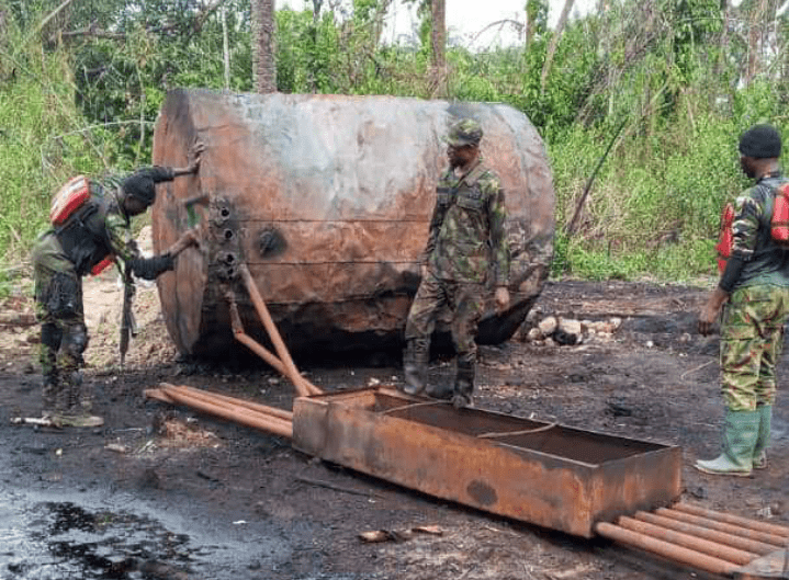 Nigerian Army Uncovers 27 Illegal Refineries, Apprehends 43 Oil Thieves In Niger Delta Crackdown