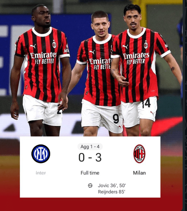 AC Milan Triumphs Over Inter To Reach Coppa Italia Final