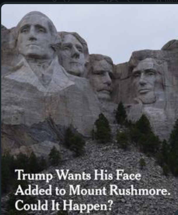 President Trump Expresses Wish To Have His Likeness Carved On Mount Rushmore