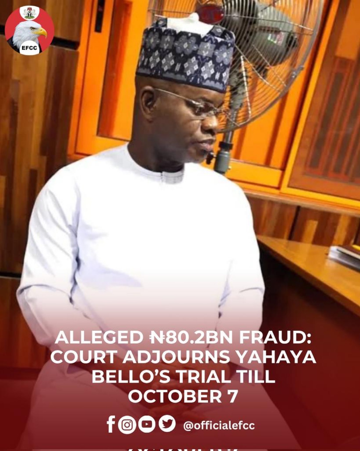 Yahaya Bello’s ₦80.2 Billion Fraud Trial Adjourned To October 7