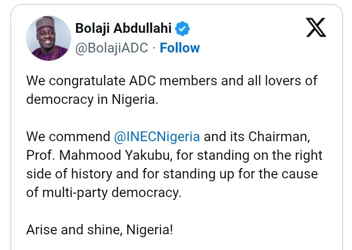 INEC Officially Recognises David Mark-led ADC Leadership Ahead Of 2027 Elections