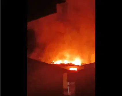 Fire Guts Section Of Alaba International Market In Lagos