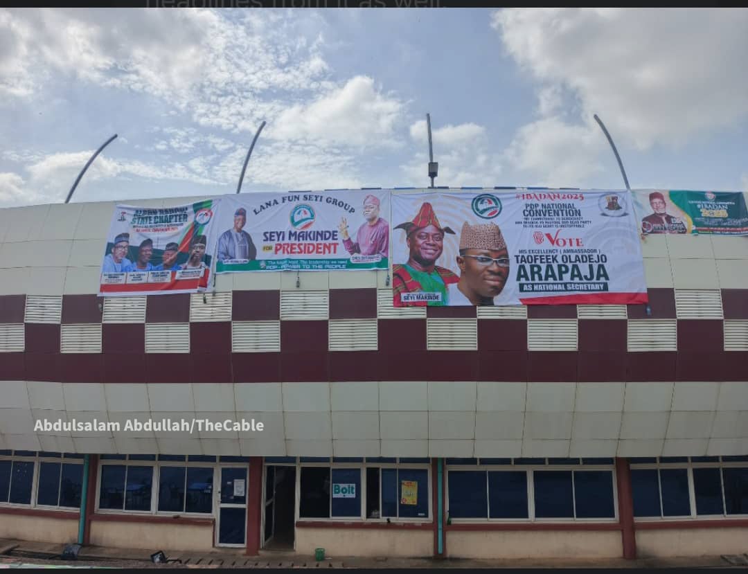 Photo News Report: “Seyi Makinde For President” Banners Surface At PDP National Convention Venue