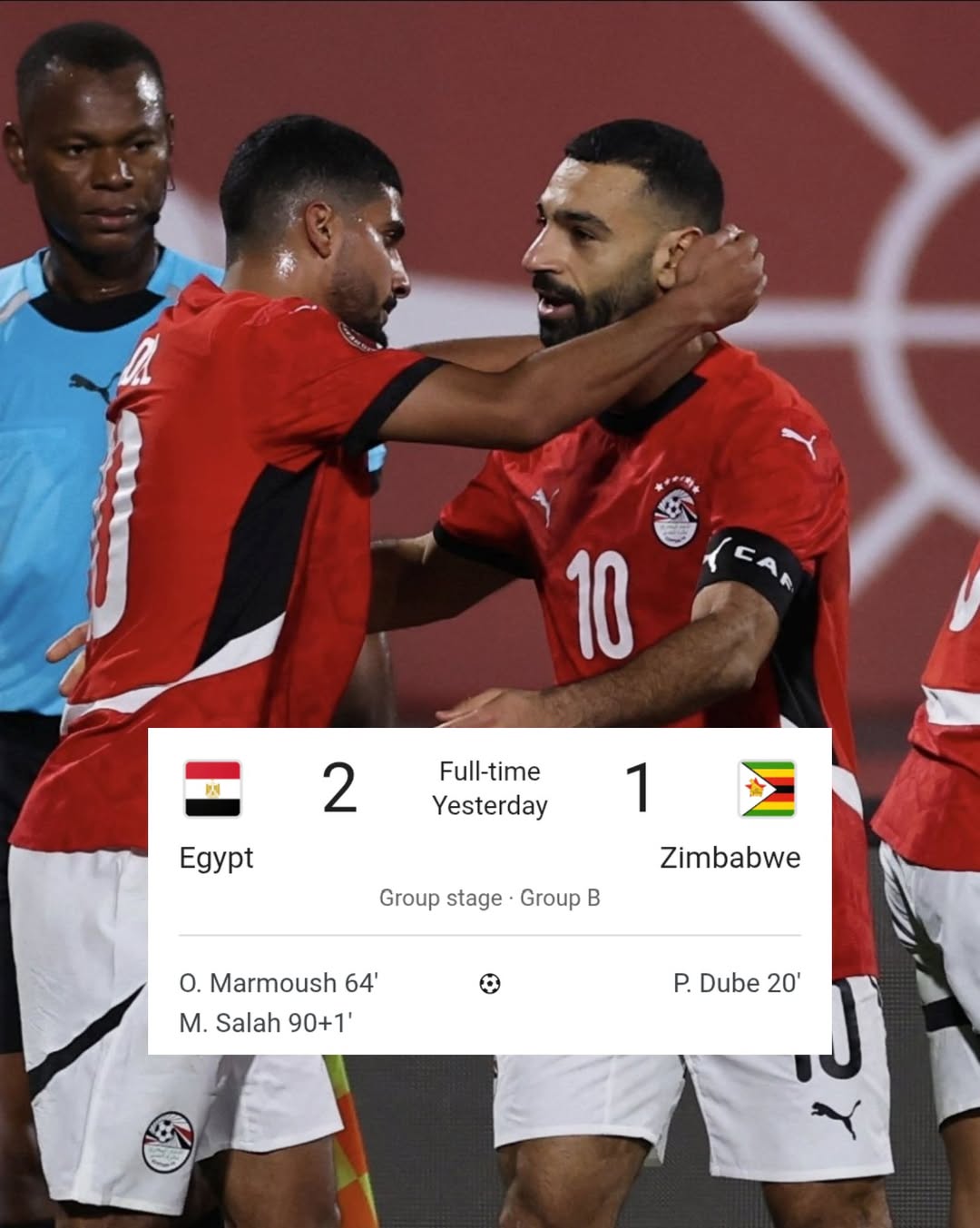 AFCON 2025: Egypt Rally Past Zimbabwe As Salah Delivers Decisive Goal
